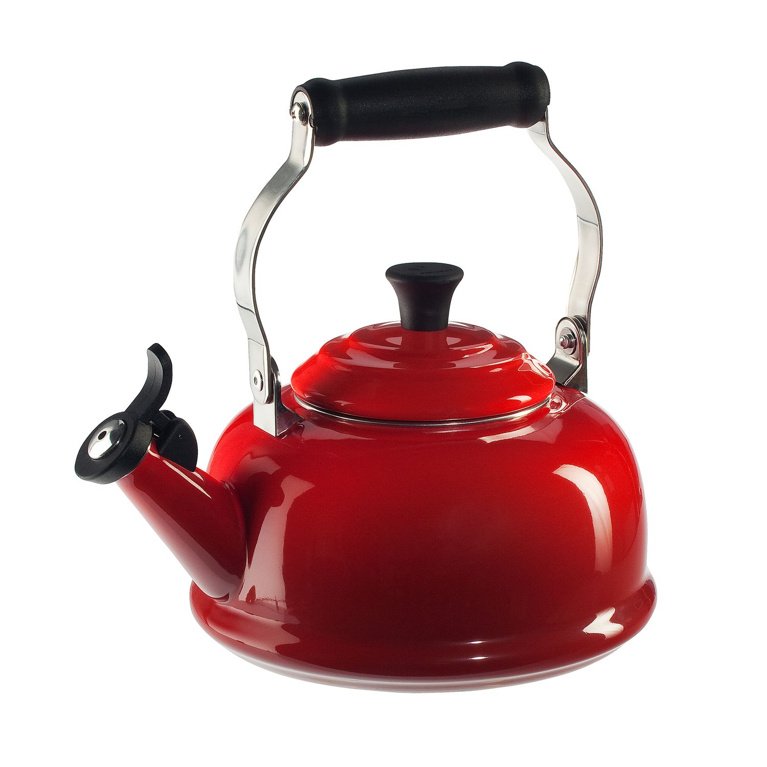 Le Creuset Classic Whistling Tea Kettle, Style: SS Knob, Color: Cerise