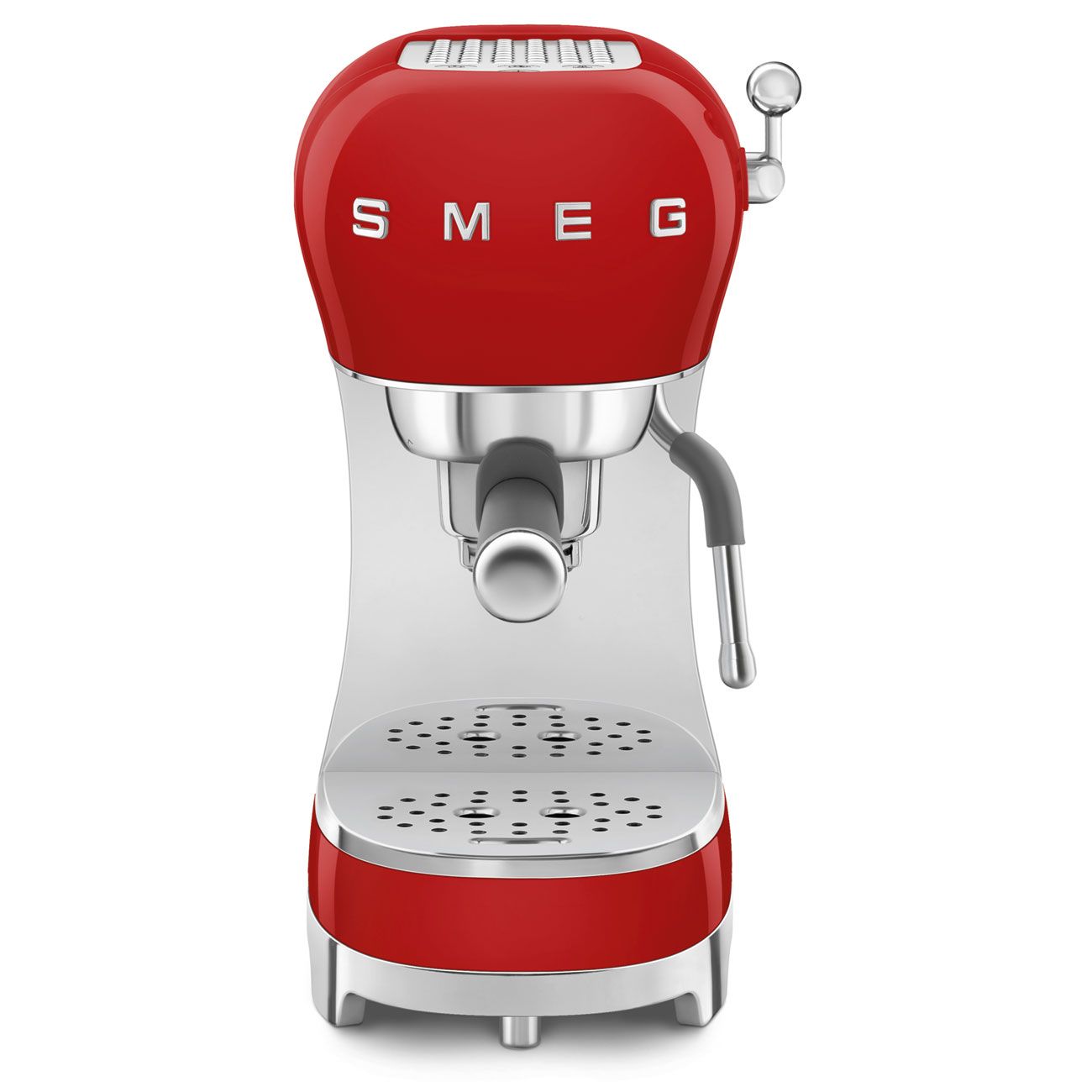 SMEG Retro-Style Manual Espresso Machine, Color: Red