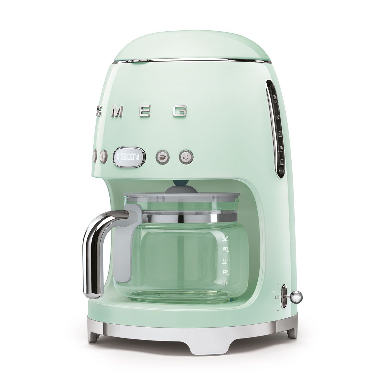 SMEG Retro-Style Drip Coffee Machine (10 Cups), Color: Pastel Green