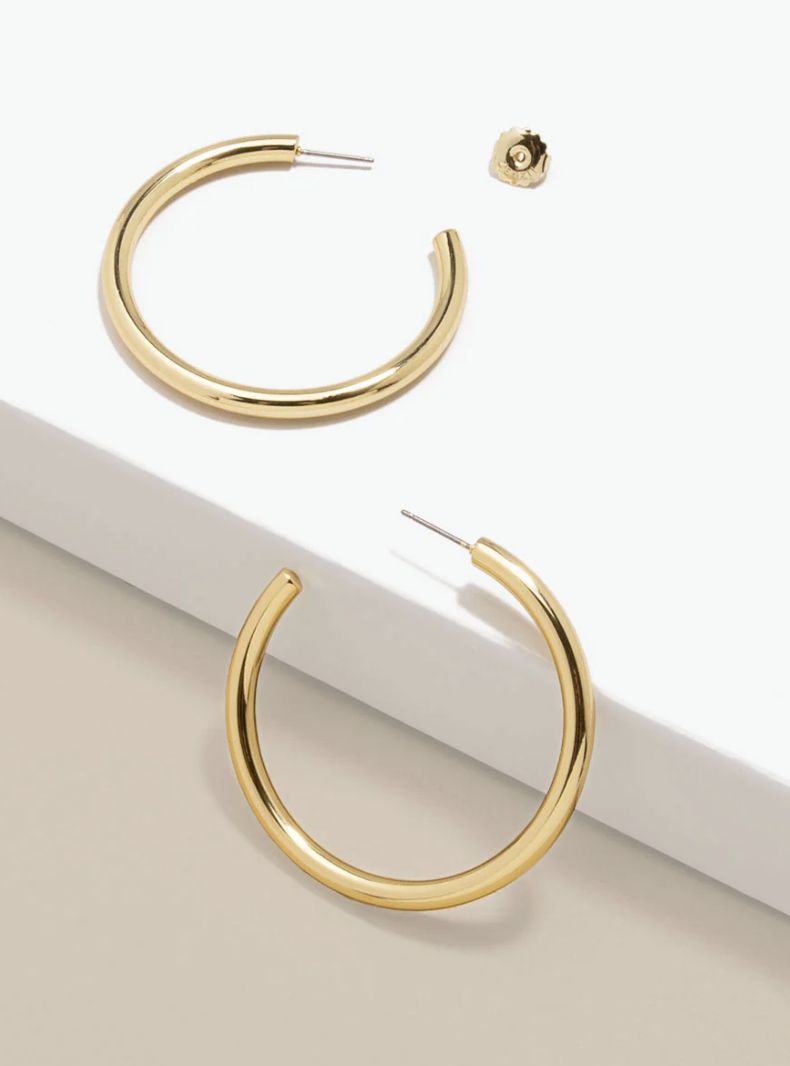 Thin Large Hoop, Colour: Gold