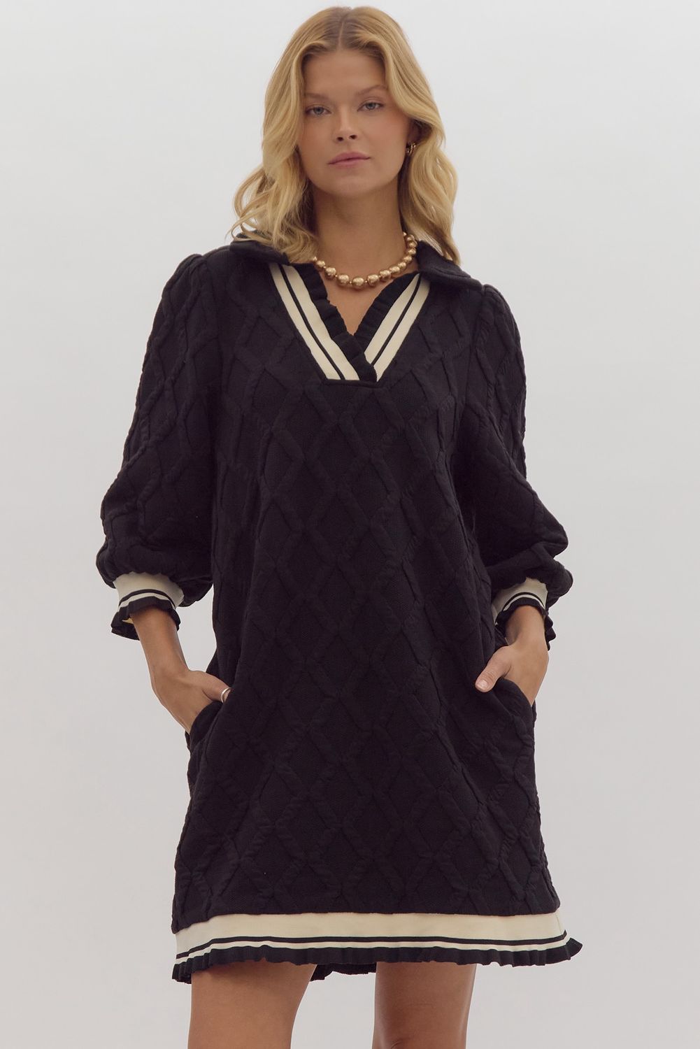 Black Long Sleeve Dress, Size: Small
