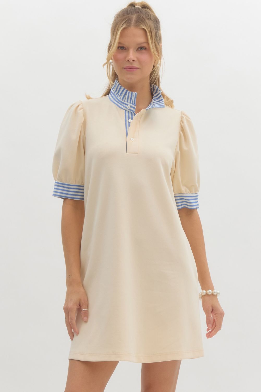 Pullover Polo Dress Tan