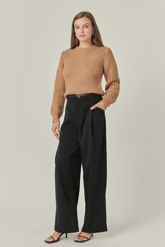 Round-Neck Knit Sweater