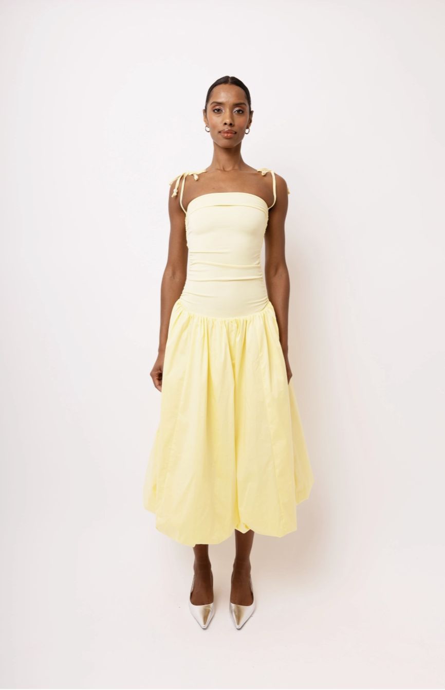 Yellow Drop Waist Dress