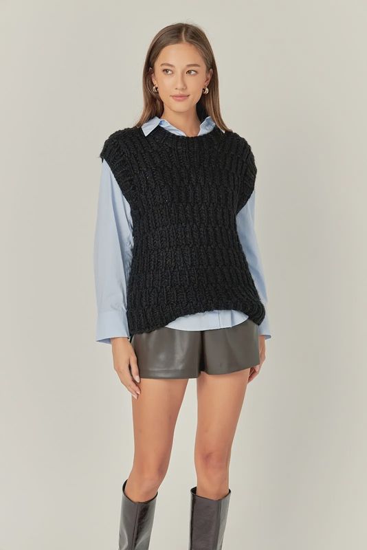 Chunky Knit Sweater Vest