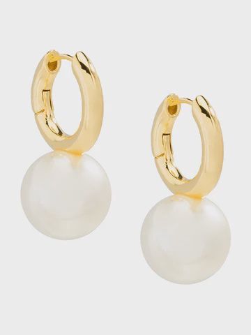Pearl Drop Huggie Earring