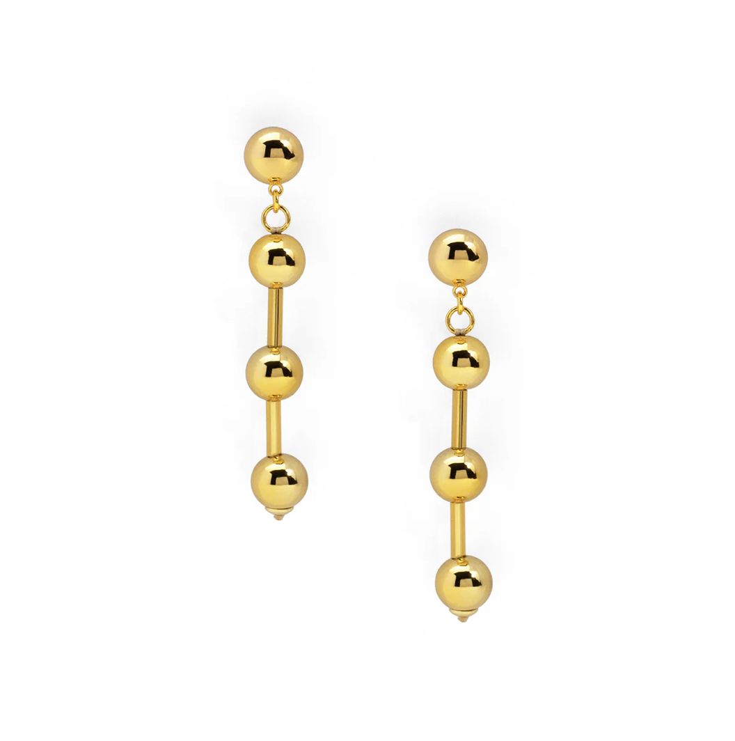 Metal Beaded Drop Earring