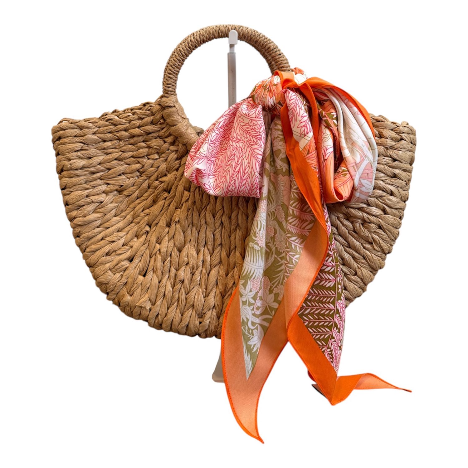 Half Round Straw Handbag