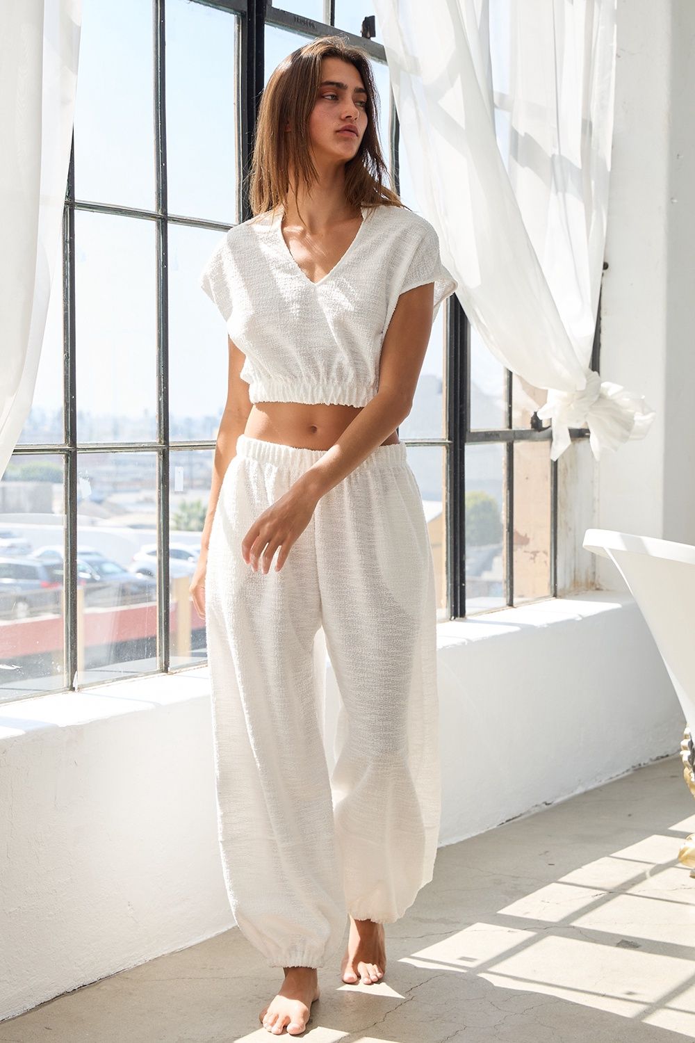Top&amp;Pant White Set