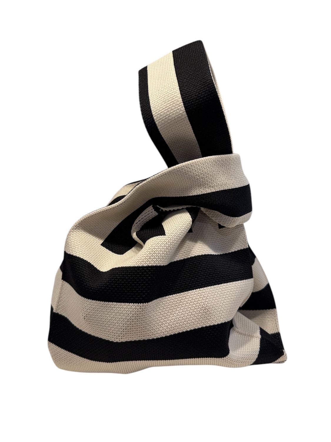 Thick Stripe Knit Wrist Bag