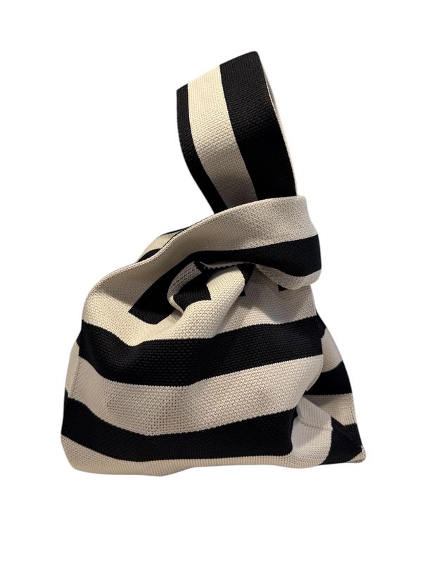 Thick Stripe Knit Wrist Bag