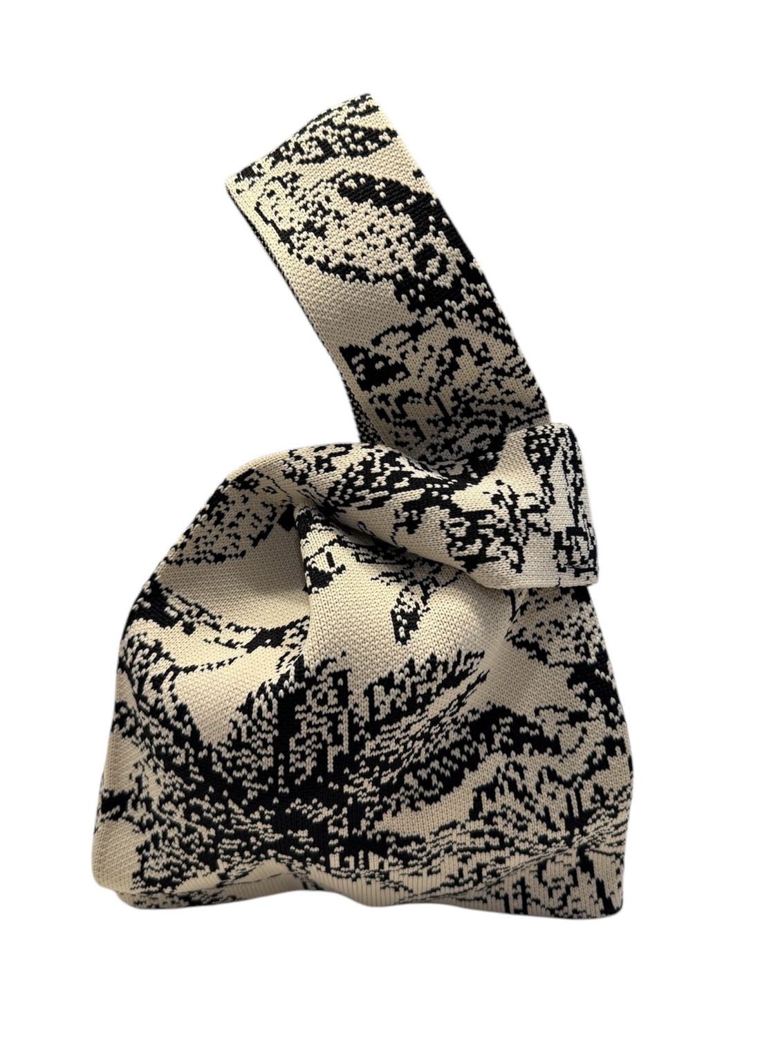 Black Palm Knit Wrist Bag