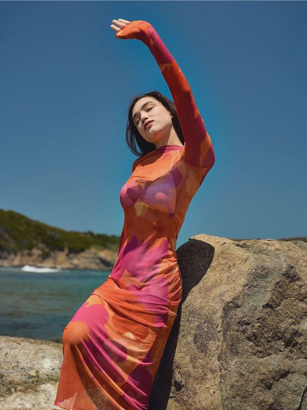 Patterned Pool Dress