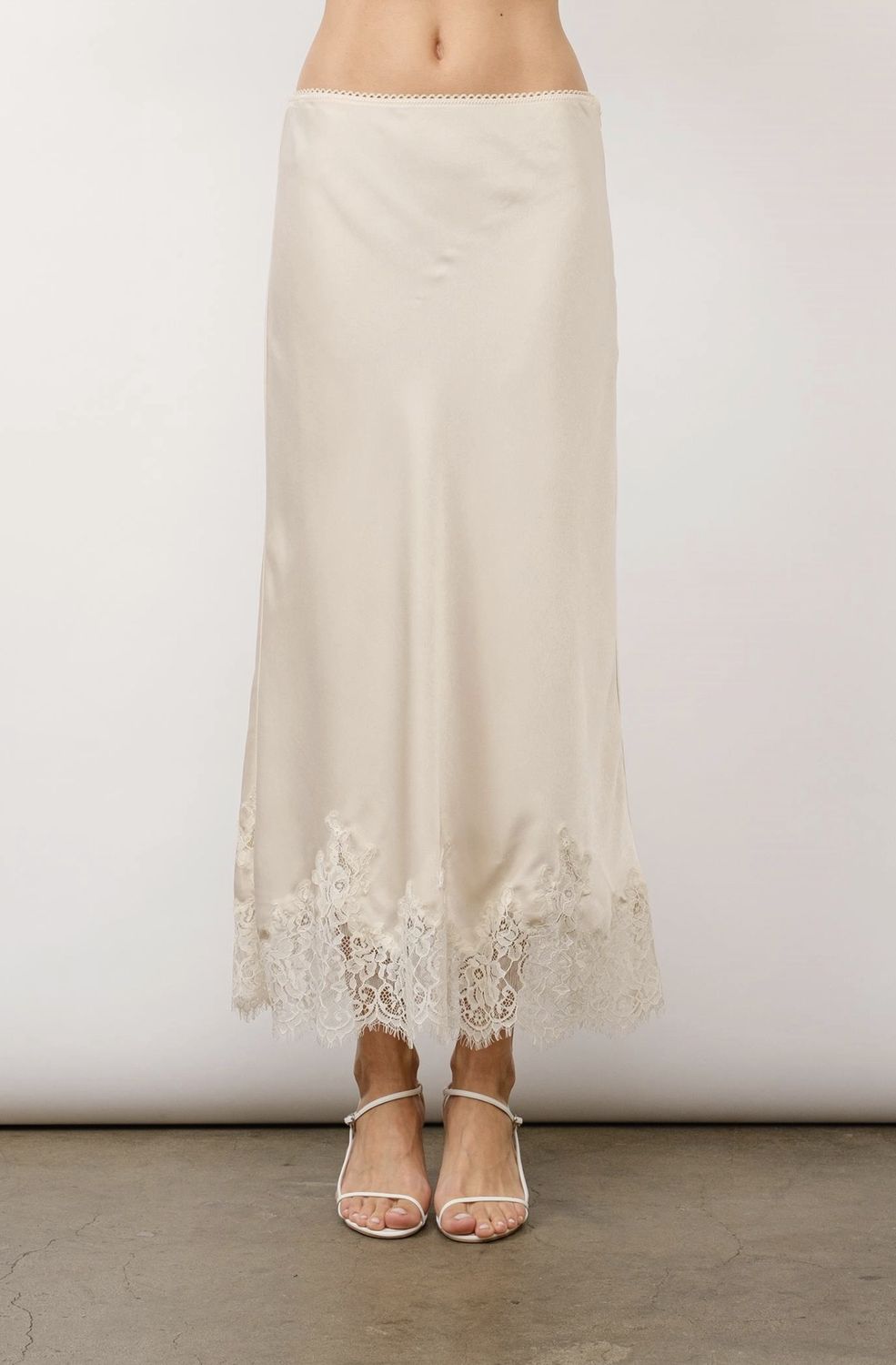 French Lace Midi Skirt