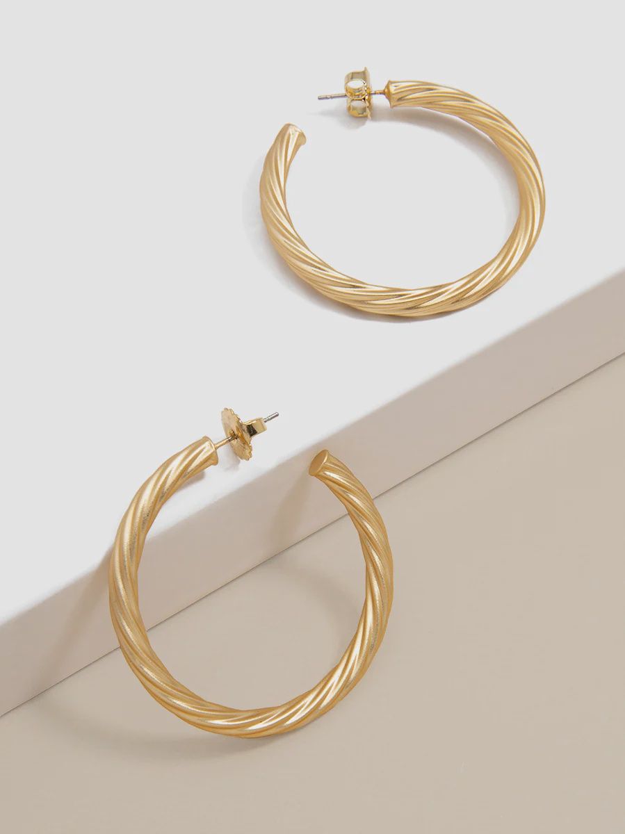 Swirled Large Hoop Matte