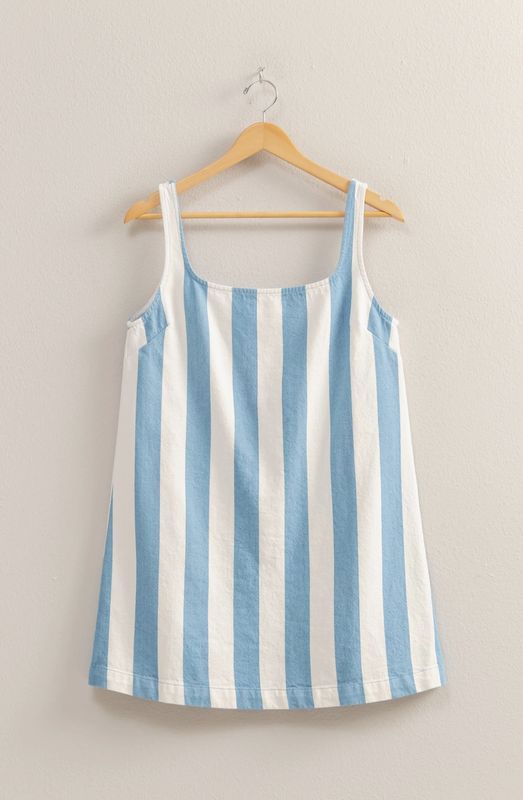 Striped Square Neck Dress