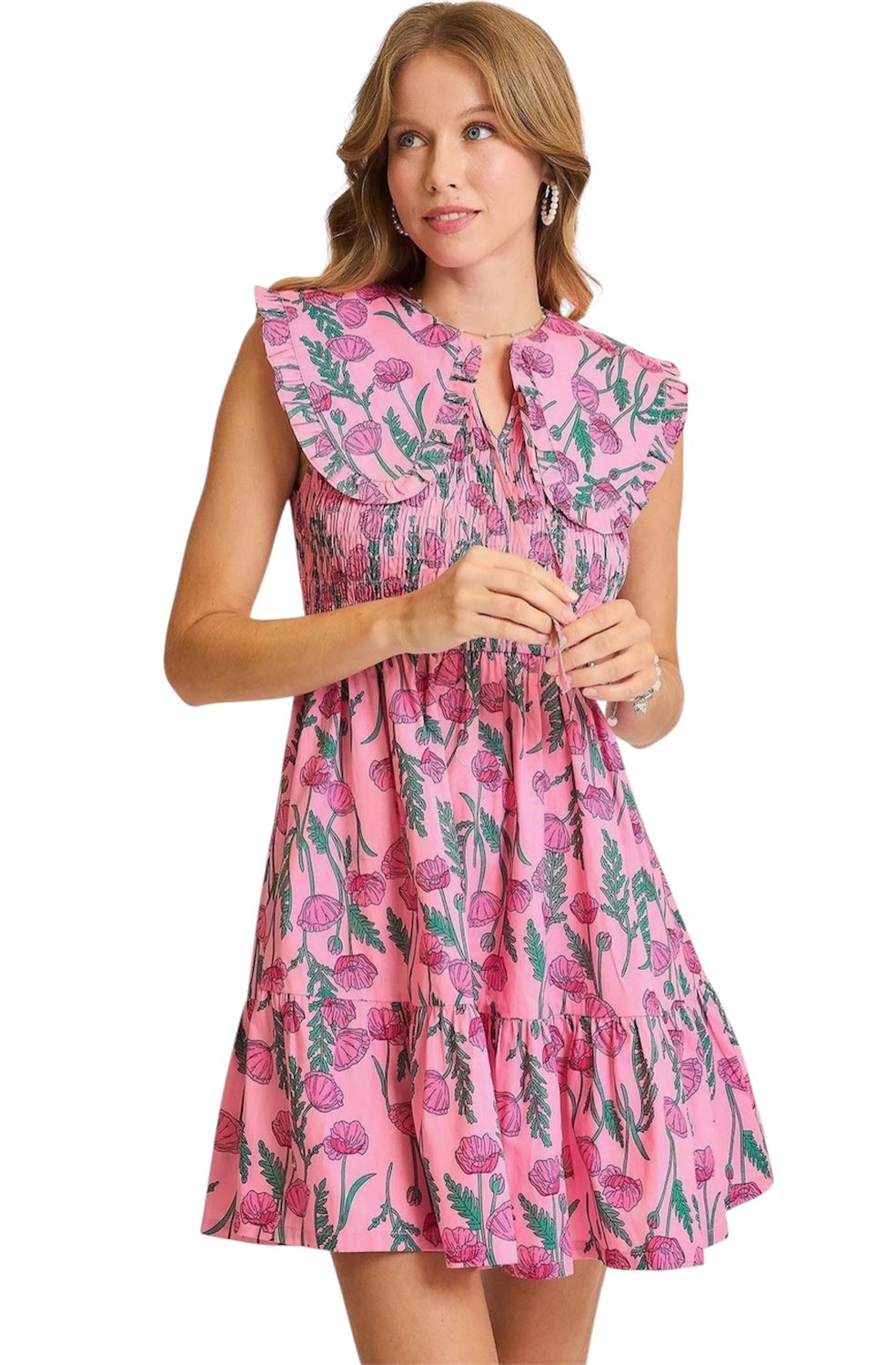 Smocked Collar Dress