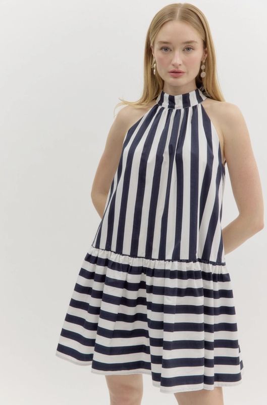 Stripe Ruffle Hem Mini