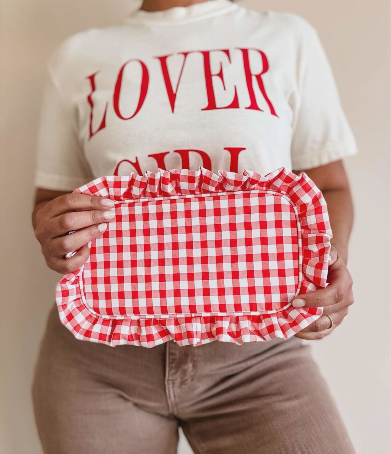 Gingham Makeup Bag
