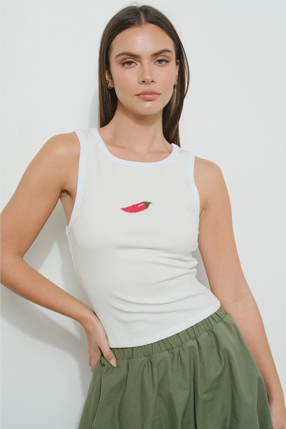 Chili Beaded Tank