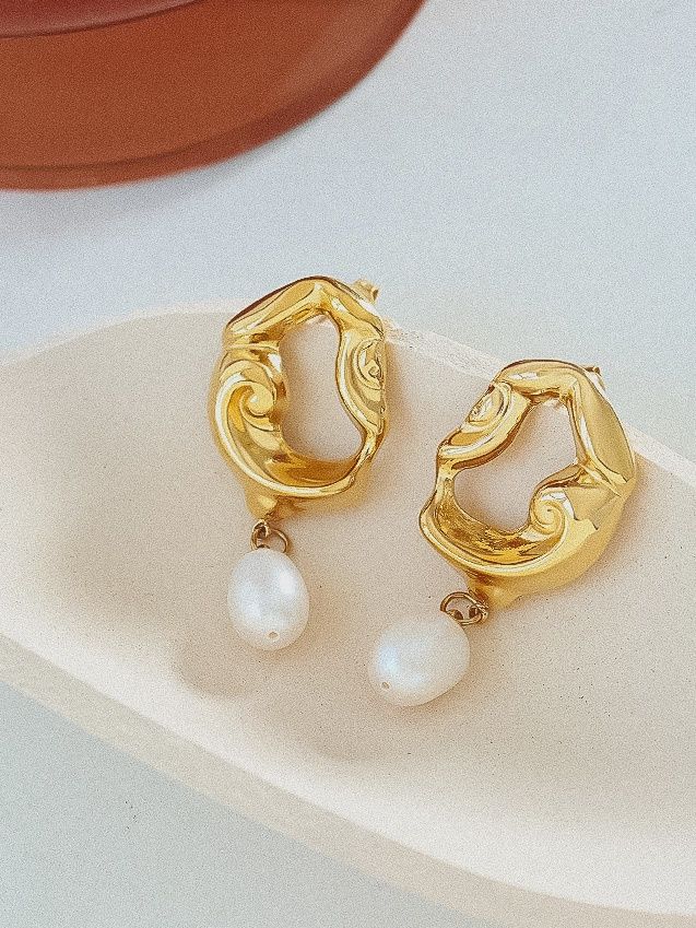 Abstract Pearl Earring