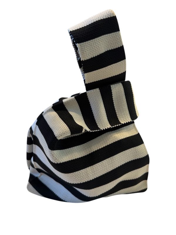 Thin Stripe Knit Wrist Bag