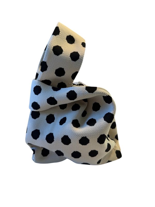 Polka Dot Knit Wrist Bag