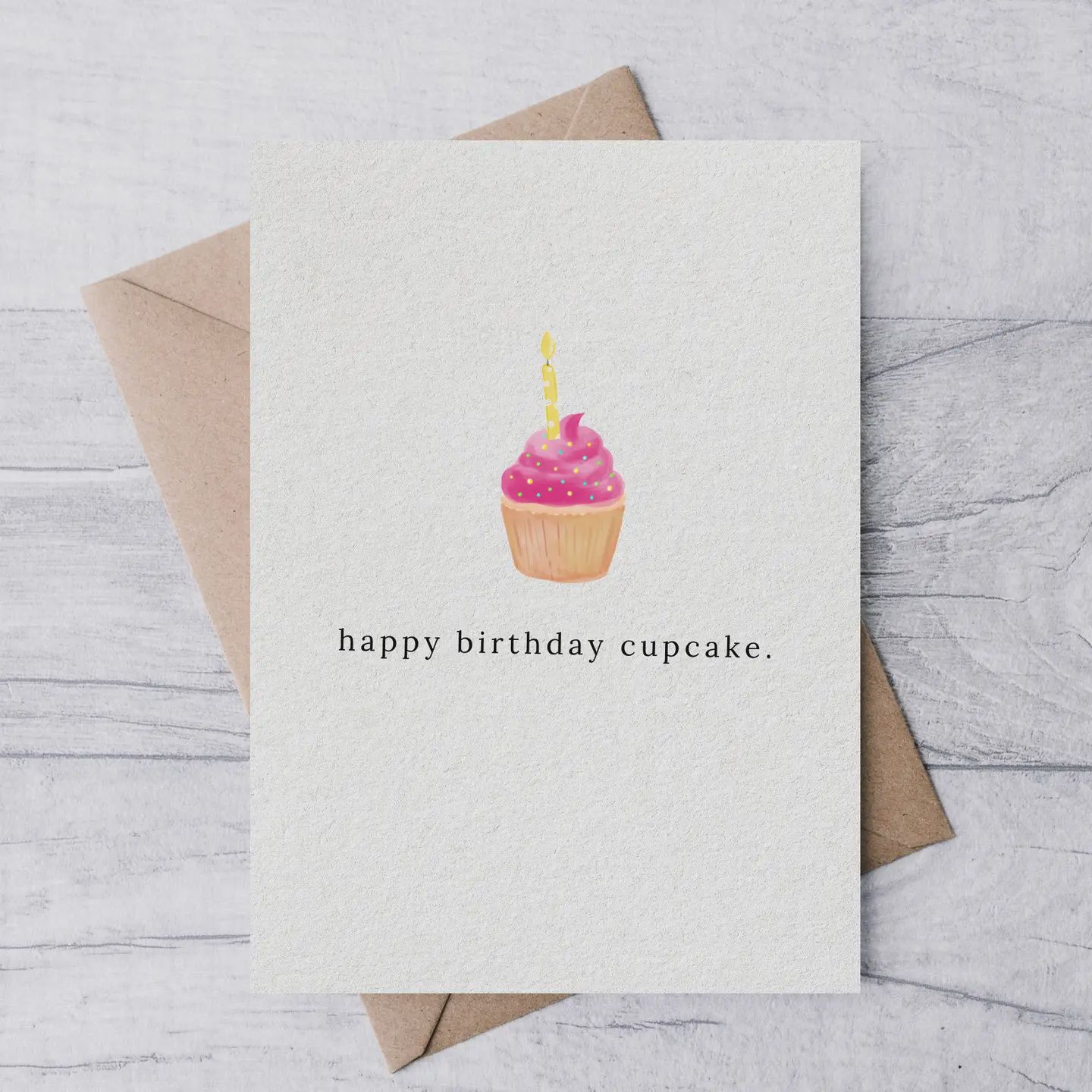 &quot;Happy Birthday Cupcake&quot; Card