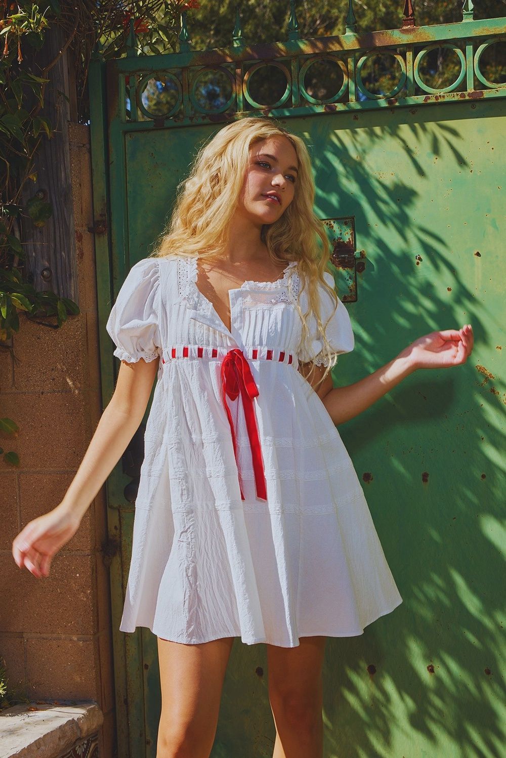 Red Satin Ribbon Dress
