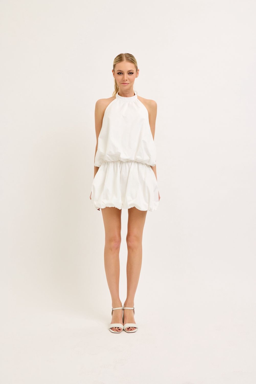Bubble Hem Halter Dress
