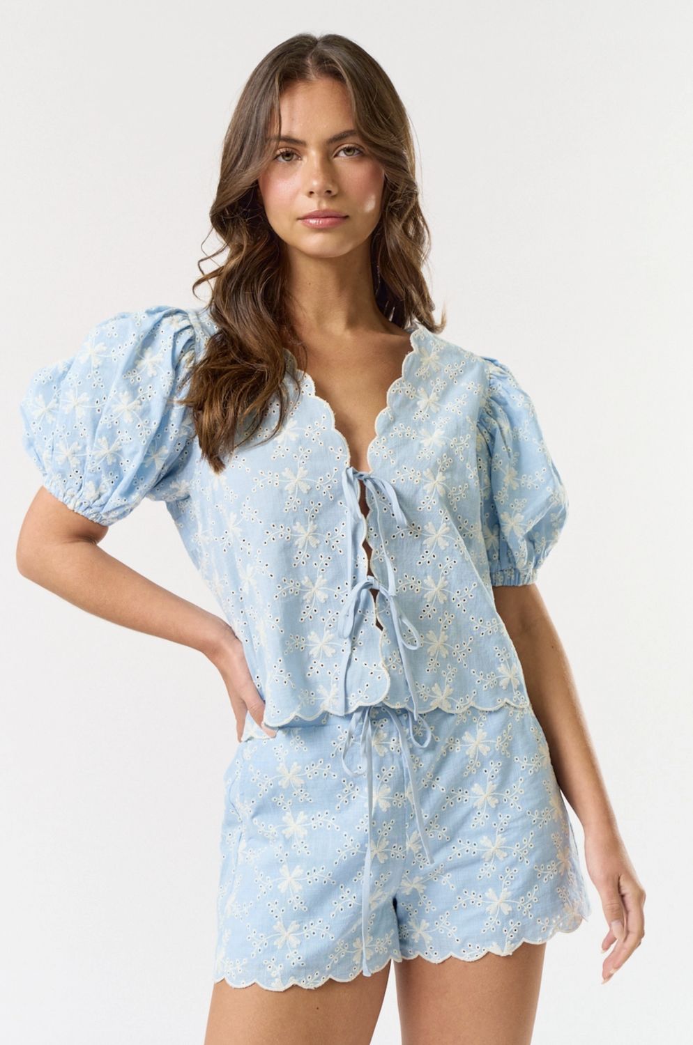 Linen Eyelet Shorts