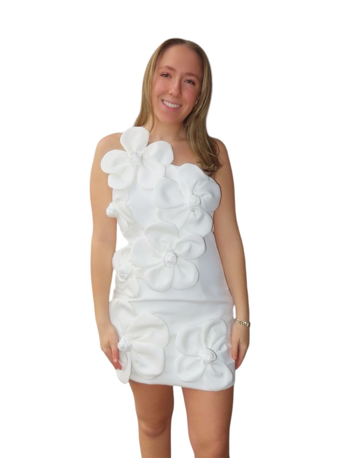 Strapless Rosette Mini Dress