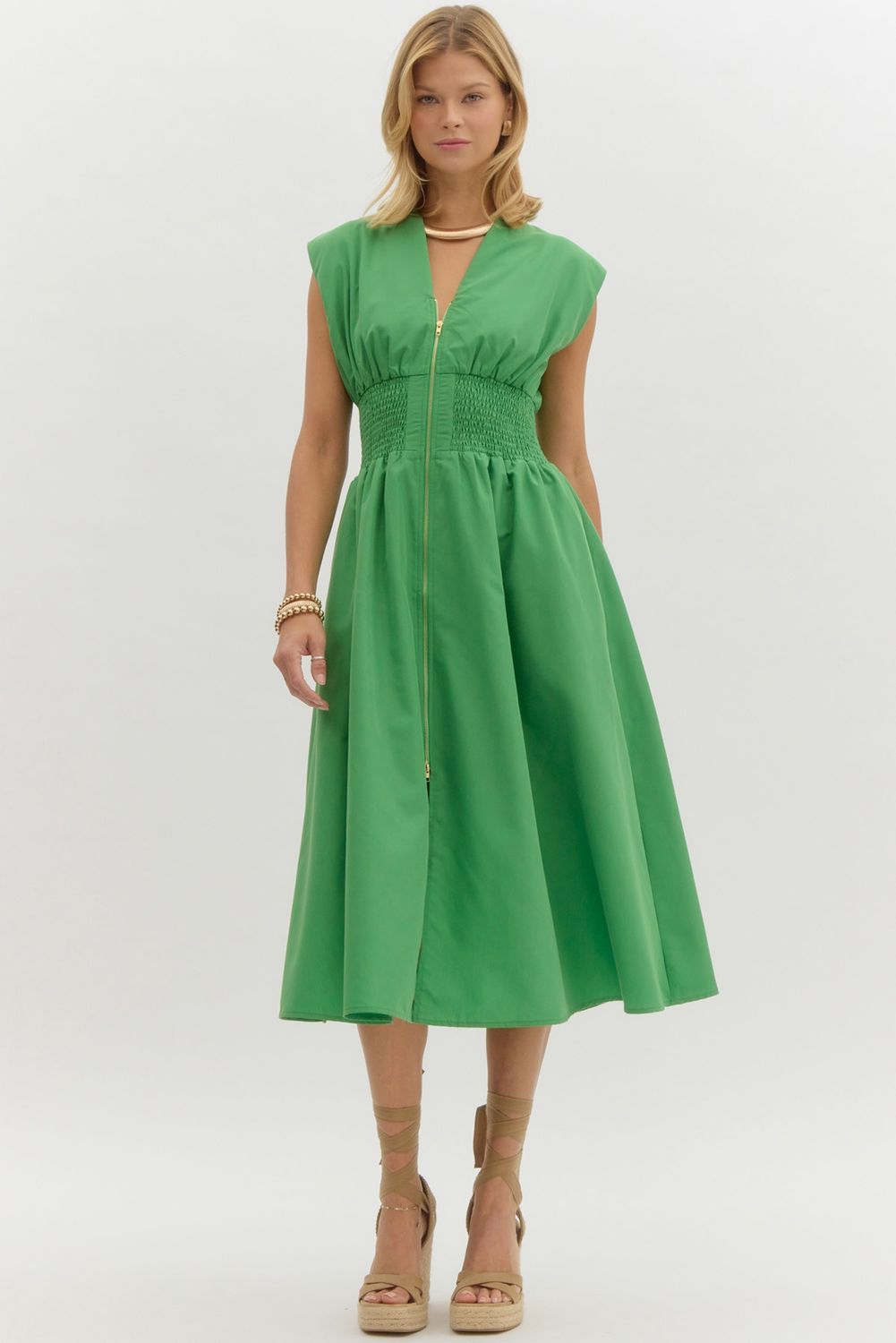 Midi Zip Up Dress