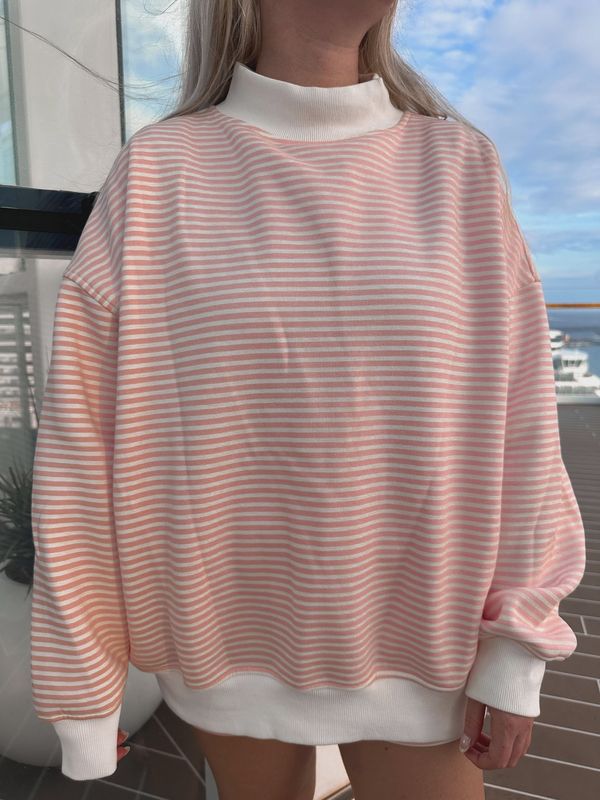 Stripe Mock Neck