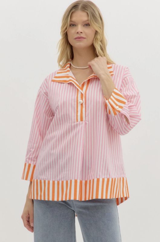 Stripe Pearl Top