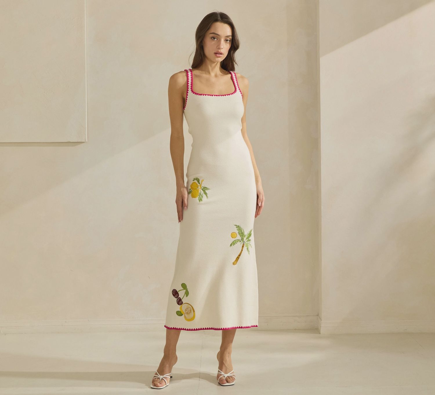 Lemon Embroidered Dress