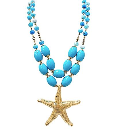 Blue Starfish Necklace