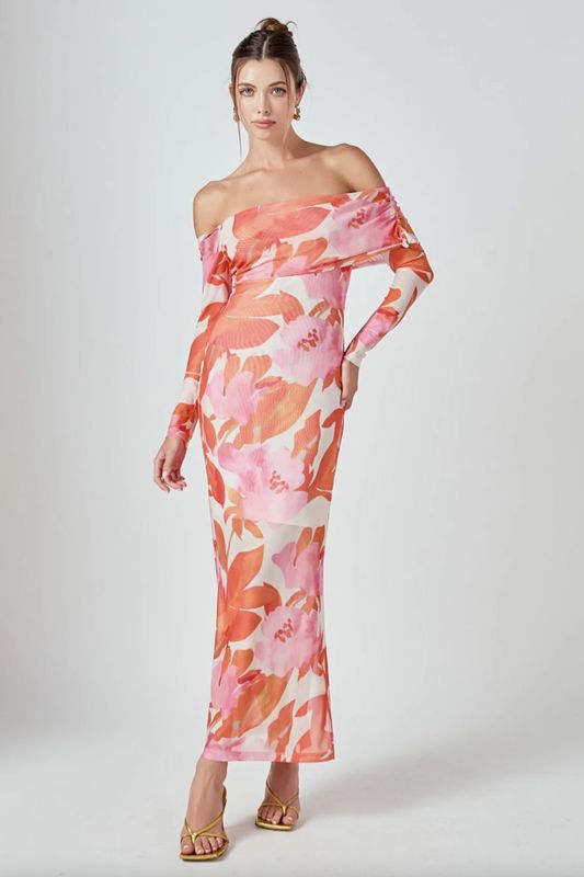 Floral Mesh Maxi