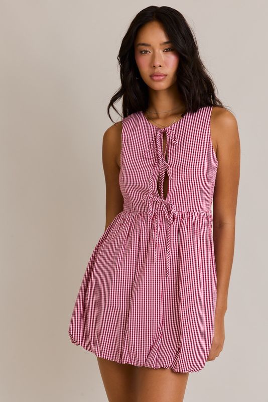 Front Tie Bubble Dress