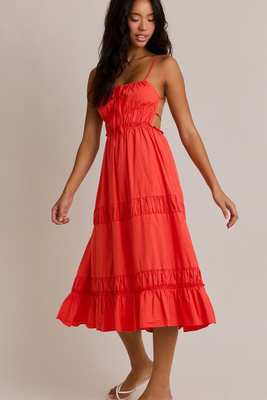 Ruched Detail Midi Dress
