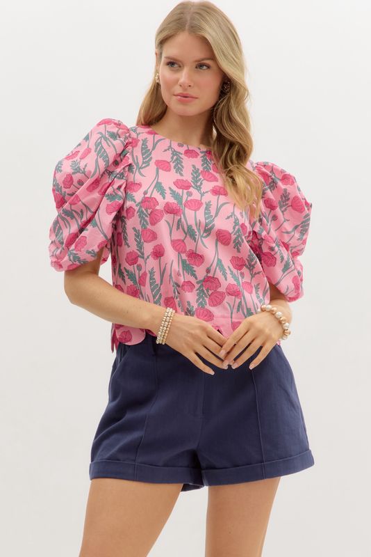 Pink Floral Top