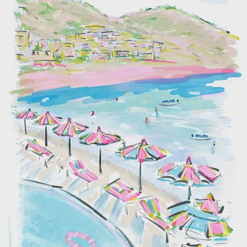 Amalfi Umbrellas - Art Print
