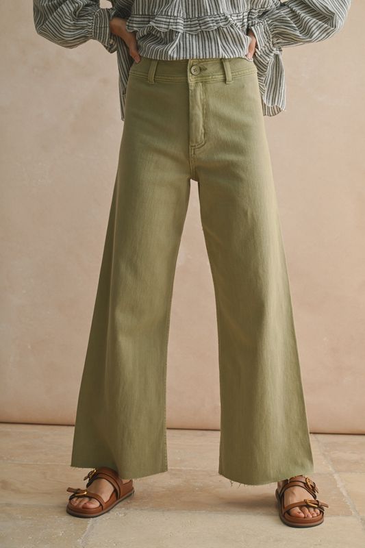 Olive Wide Leg Jean