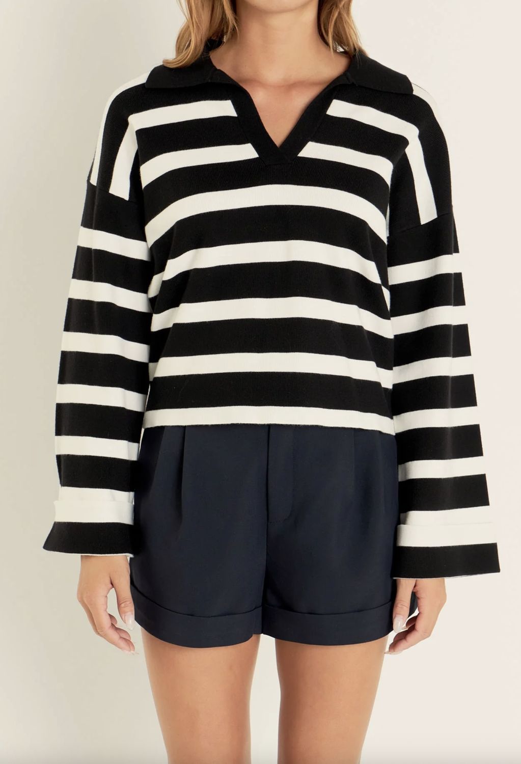 Striped Cropped Sweater