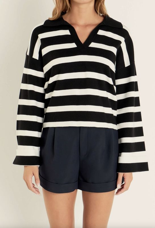 Striped Cropped Sweater