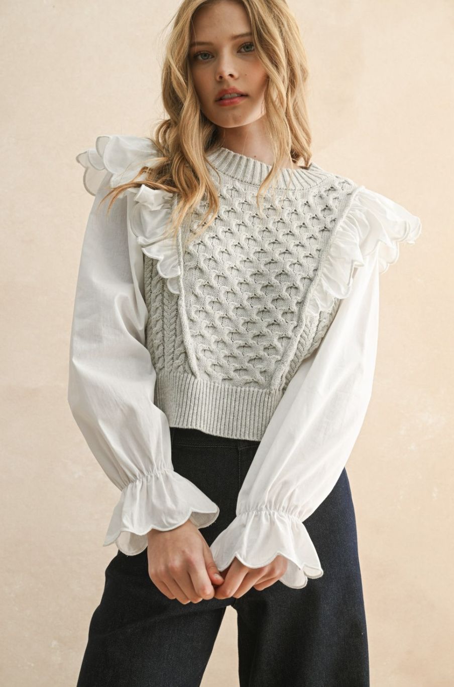 Sweater Combo Blouse