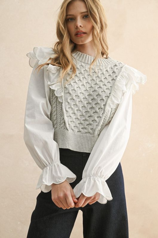 Sweater Combo Blouse