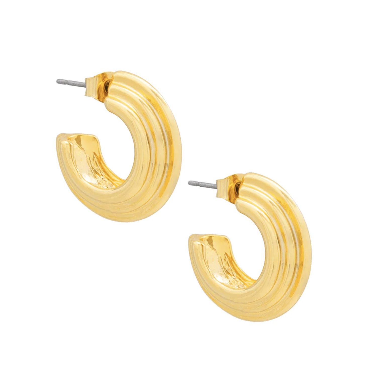 Ribbed Huggie Earring