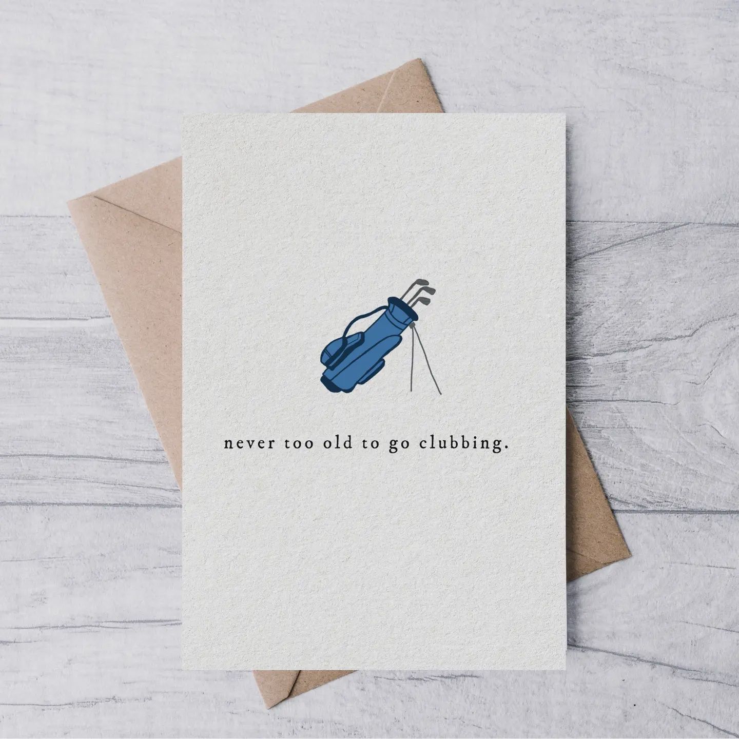 &quot;Clubbing&quot; Golf Birthday Card