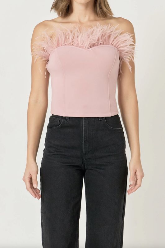 Strapless Feather Top